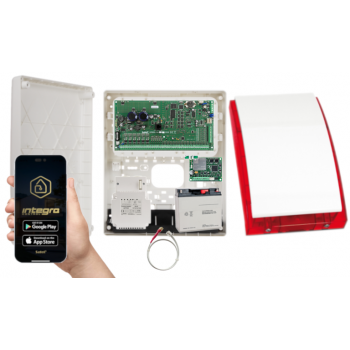 ZESTAW ALARMOWY SATEL INTEGRA 64 PLUS + OPU-3P + AWT800 + 17Ah + INT-GSM LTE + SYRENA SP-4001R